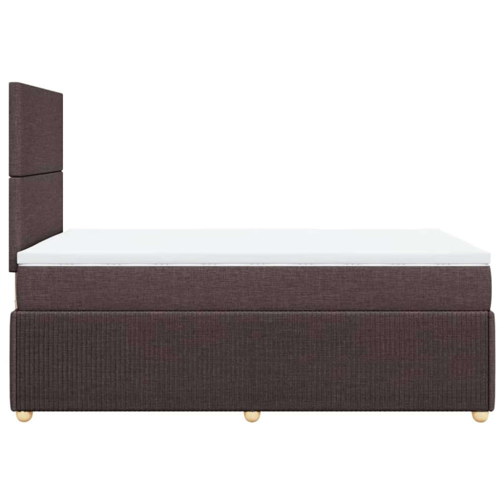 Produktbild för Ramsäng med madrass mörkbrun 120x190 cm tyg