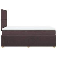 Produktbild för Ramsäng med madrass mörkbrun 120x190 cm tyg