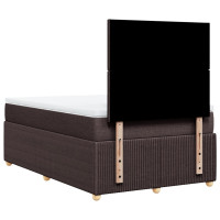 Produktbild för Ramsäng med madrass mörkbrun 120x190 cm tyg