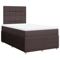 Produktbild för Ramsäng med madrass mörkbrun 120x190 cm tyg