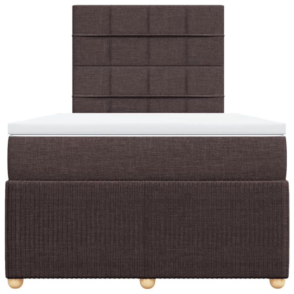 Produktbild för Ramsäng med madrass mörkbrun 120x190 cm tyg