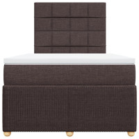 Produktbild för Ramsäng med madrass mörkbrun 120x190 cm tyg