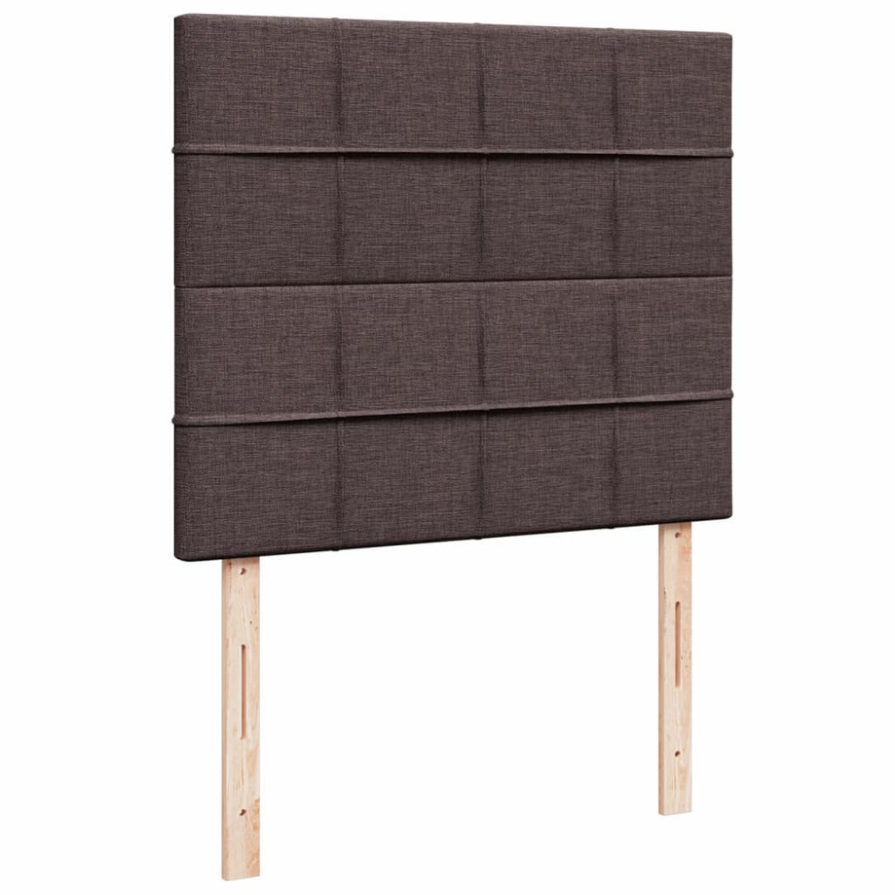 Produktbild för Ramsäng med madrass mörkbrun 120x190 cm tyg