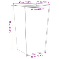 Produktbild för Trädgårdskrukor 2 st antracit 45x45x75 cm stål