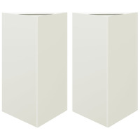 Produktbild för Odlingslådor 2 st vit triangulär 50x43x75 cm stål