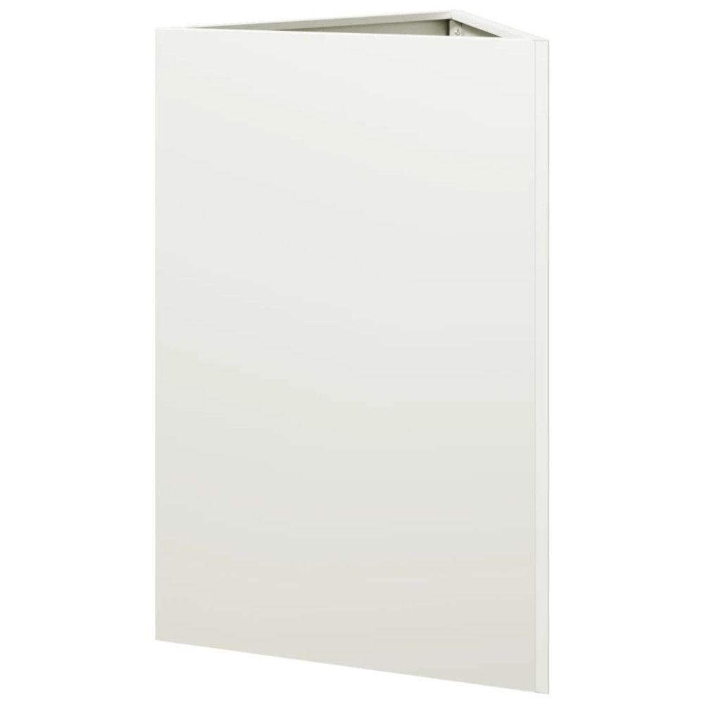 Produktbild för Odlingslådor 2 st vit triangulär 50x43x75 cm stål