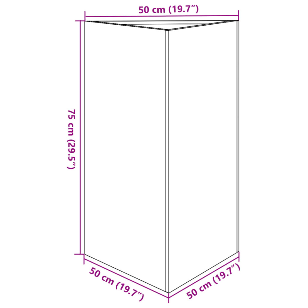 Produktbild för Odlingslådor 2 st antracit triangulär 50x43x75 cm stål