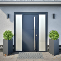 Produktbild för Odlingslådor 2 st antracit triangulär 50x43x75 cm stål