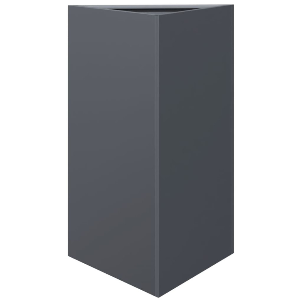 Produktbild för Odlingslådor 2 st antracit triangulär 50x43x75 cm stål