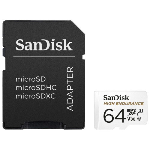 SANDISK Minneskort MicroSDXC 64GB High Endurance med adap