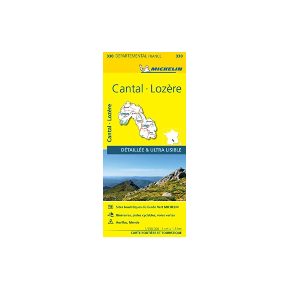 Produktbild för Cantal, Lozire - Michelin Local Map 330