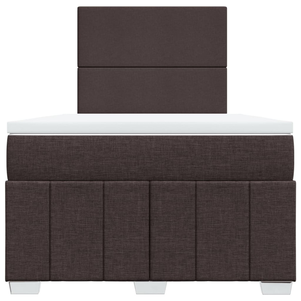 Produktbild för Ramsäng med madrass mörkbrun 120x200 cm tyg
