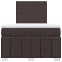 Produktbild för Ramsäng med madrass mörkbrun 120x200 cm tyg