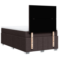 Produktbild för Ramsäng med madrass mörkbrun 120x200 cm tyg