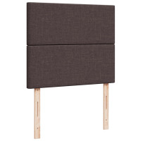 Produktbild för Ramsäng med madrass mörkbrun 120x200 cm tyg