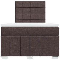 Produktbild för Ramsäng med madrass mörkbrun 120x200 cm tyg