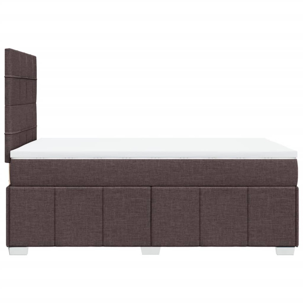 Produktbild för Ramsäng med madrass mörkbrun 120x200 cm tyg