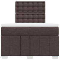 Produktbild för Ramsäng med madrass mörkbrun 120x200 cm tyg