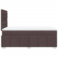 Produktbild för Ramsäng med madrass mörkbrun 120x200 cm tyg