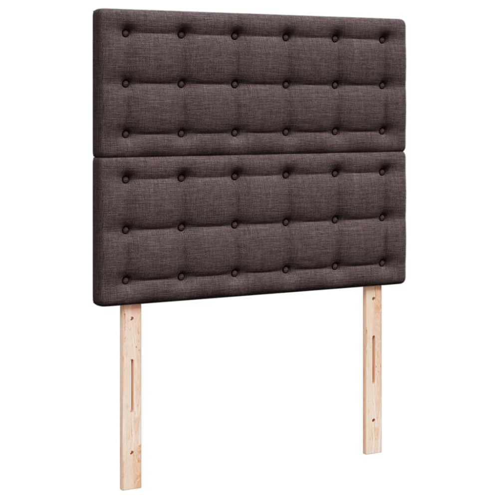 Produktbild för Ramsäng med madrass mörkbrun 120x200 cm tyg