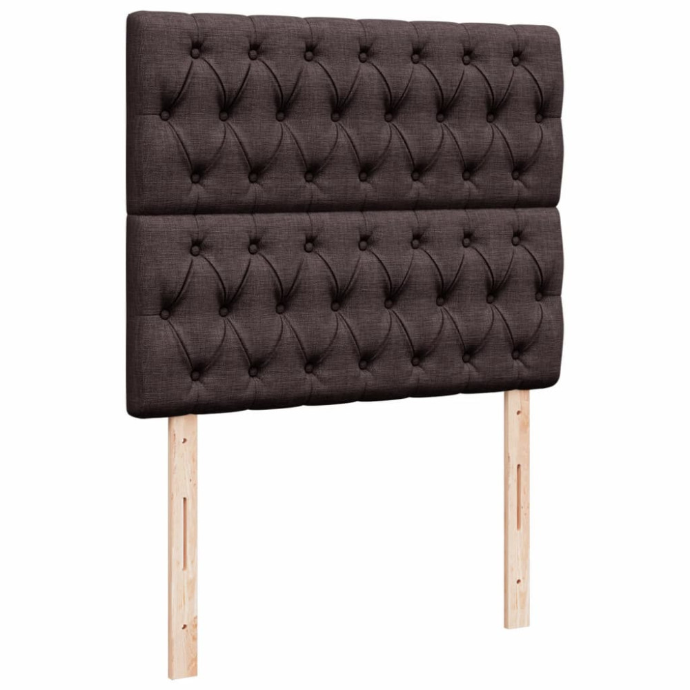 Produktbild för Ramsäng med madrass mörkbrun 120x200 cm tyg