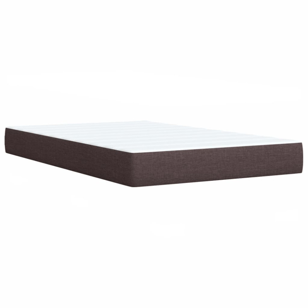 Produktbild för Ramsäng med madrass mörkbrun 120x200 cm tyg