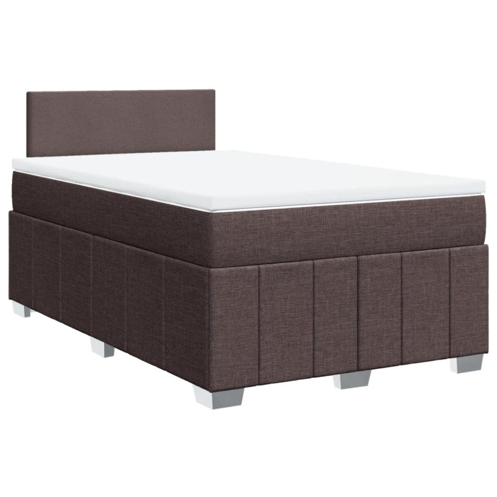 Produktbild för Ramsäng med madrass mörkbrun 120x200 cm tyg
