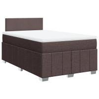 Produktbild för Ramsäng med madrass mörkbrun 120x200 cm tyg