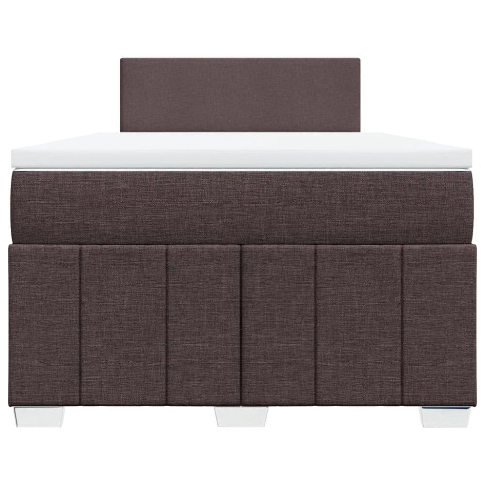 Produktbild för Ramsäng med madrass mörkbrun 120x200 cm tyg