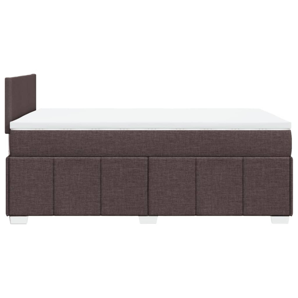 Produktbild för Ramsäng med madrass mörkbrun 120x200 cm tyg