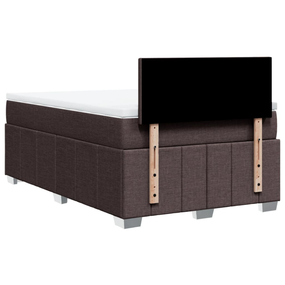 Produktbild för Ramsäng med madrass mörkbrun 120x200 cm tyg