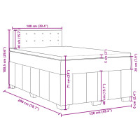 Produktbild för Ramsäng med madrass mörkbrun 120x200 cm tyg
