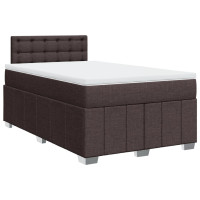 Produktbild för Ramsäng med madrass mörkbrun 120x200 cm tyg