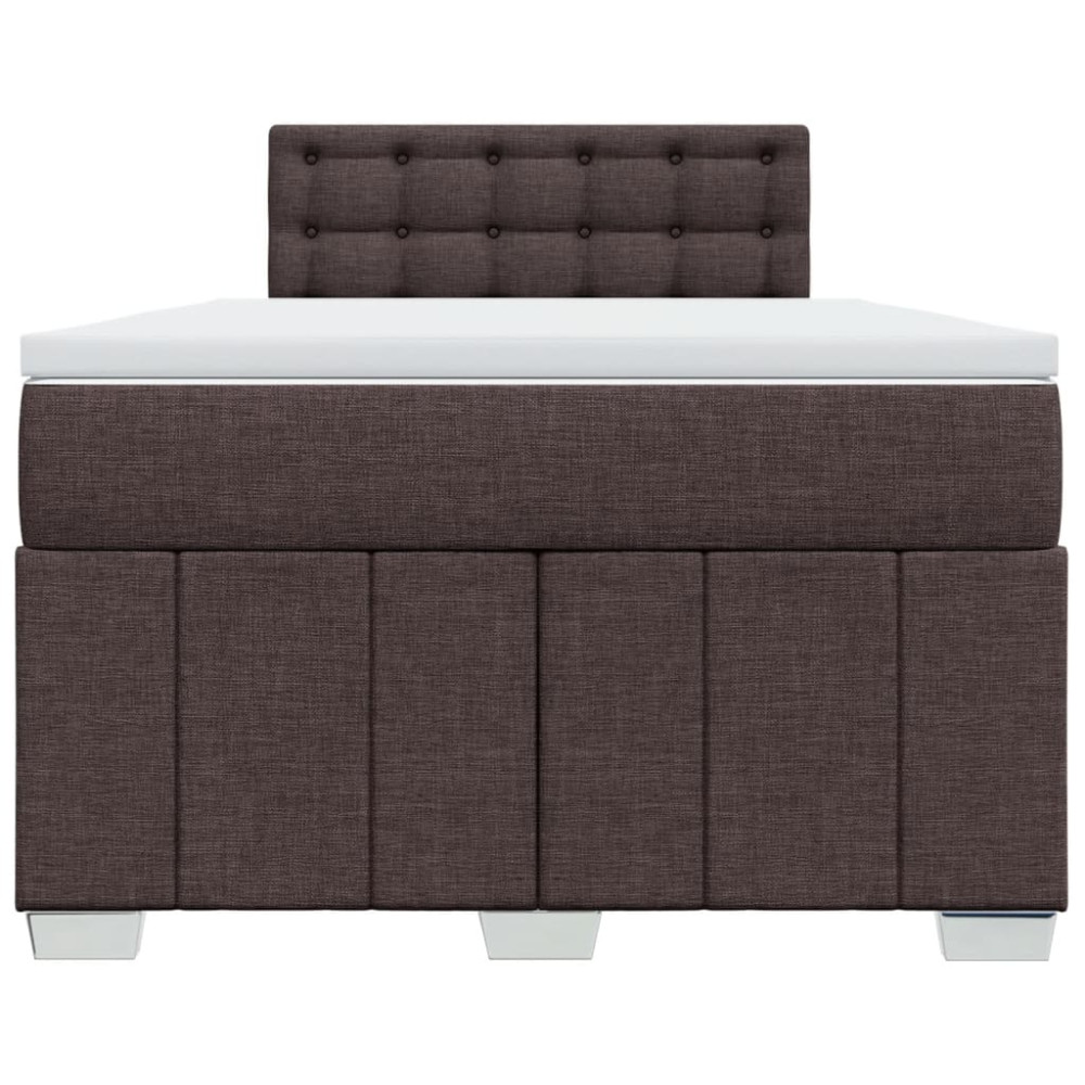 Produktbild för Ramsäng med madrass mörkbrun 120x200 cm tyg