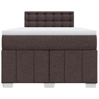 Produktbild för Ramsäng med madrass mörkbrun 120x200 cm tyg