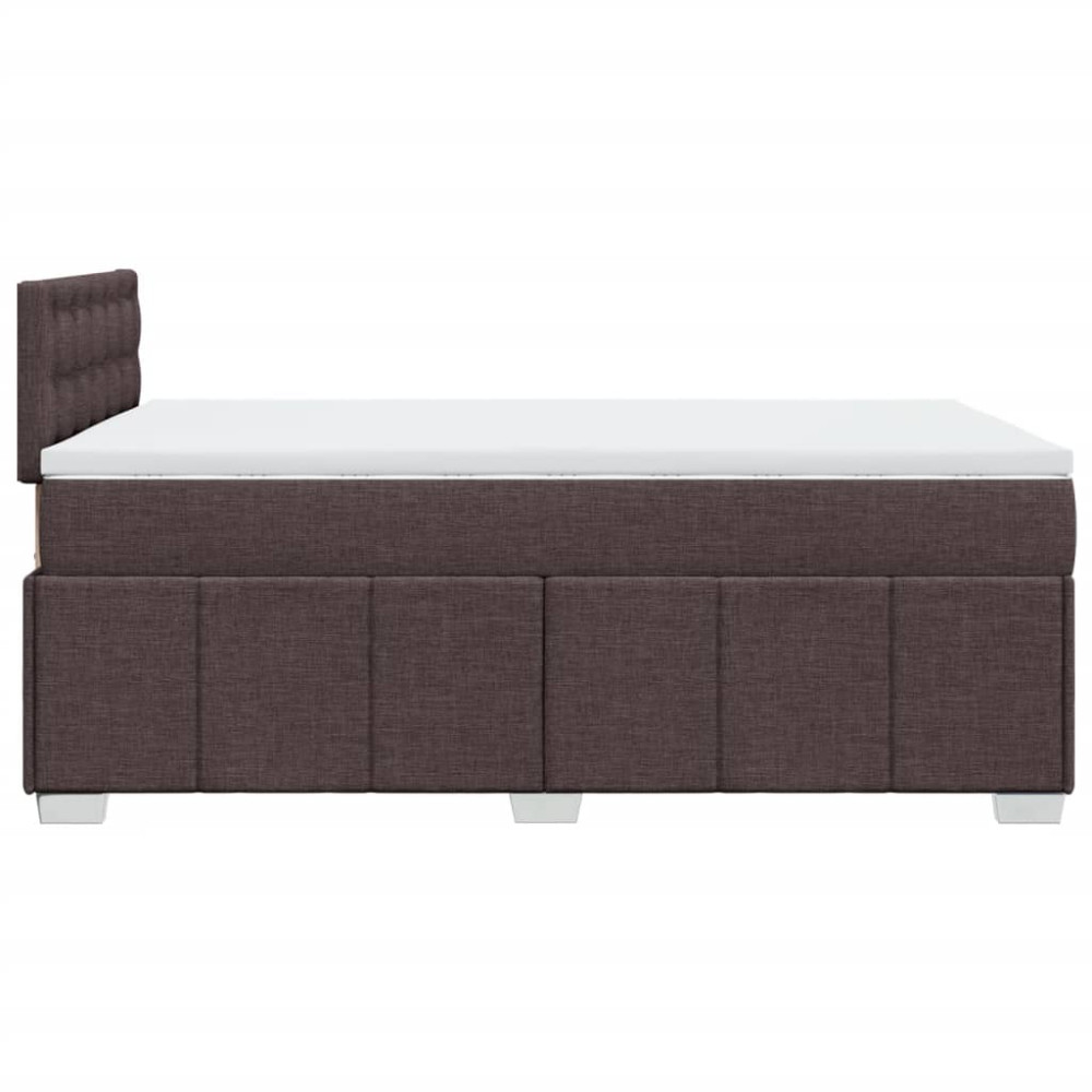Produktbild för Ramsäng med madrass mörkbrun 120x200 cm tyg