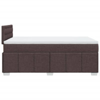 Produktbild för Ramsäng med madrass mörkbrun 120x200 cm tyg