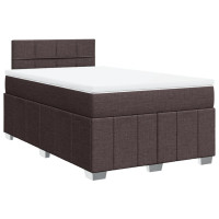 Produktbild för Ramsäng med madrass mörkbrun 120x200 cm tyg