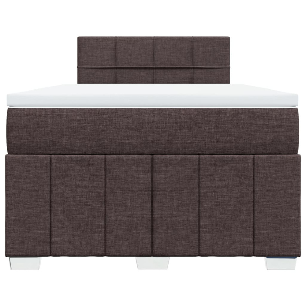 Produktbild för Ramsäng med madrass mörkbrun 120x200 cm tyg