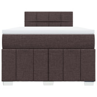 Produktbild för Ramsäng med madrass mörkbrun 120x200 cm tyg