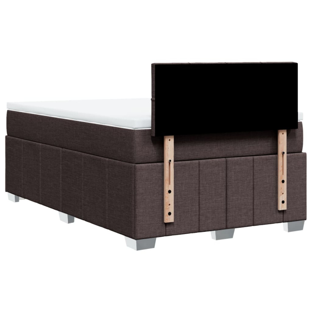 Produktbild för Ramsäng med madrass mörkbrun 120x200 cm tyg