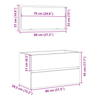 Produktbild för Badrumsskåp med spegel Sonoma-ek 80x38,5x45 cm