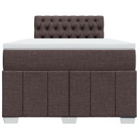 Produktbild för Ramsäng med madrass mörkbrun 120x200 cm tyg