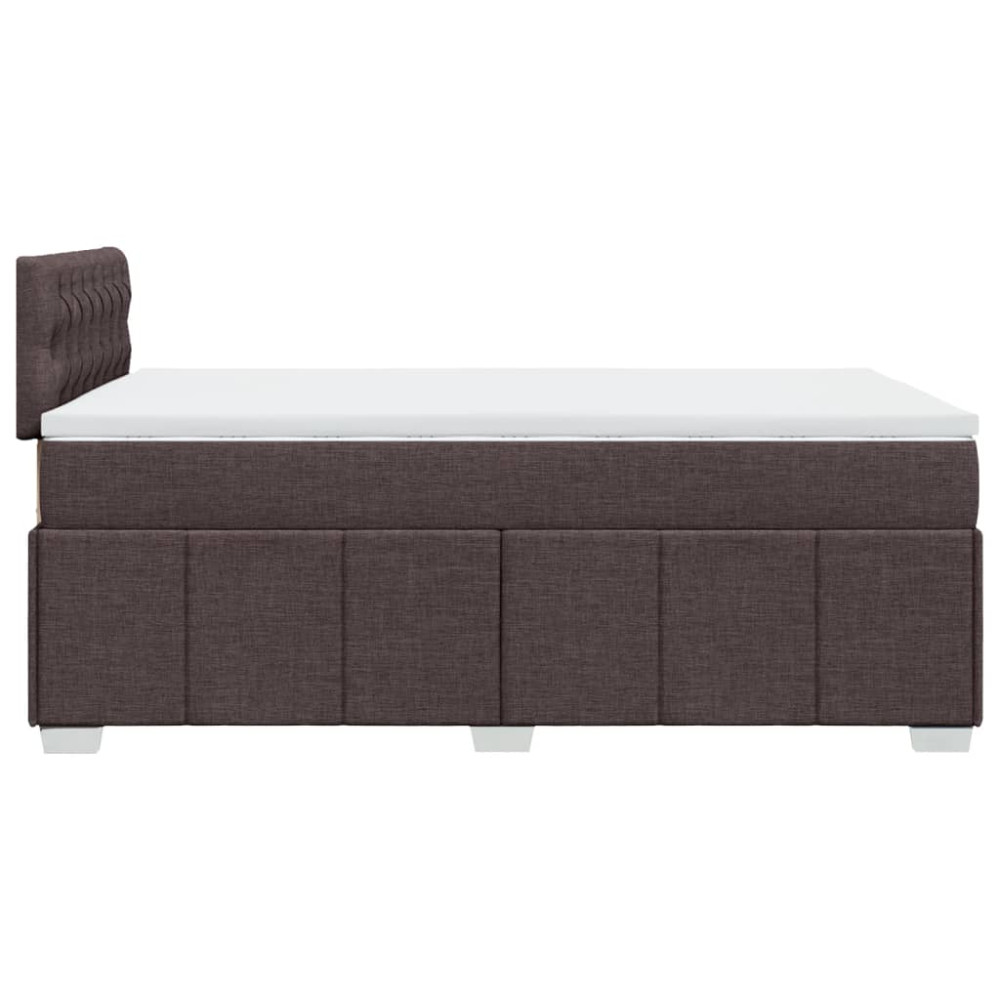 Produktbild för Ramsäng med madrass mörkbrun 120x200 cm tyg