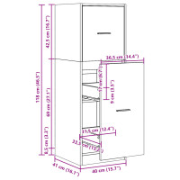 Produktbild för Apoteksskåp vit 40x41x118 cm konstruerat trä