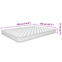 Produktbild för Memoryskummadrass vit 140x190x17 cm