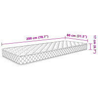 Produktbild för Memoryskummadrass vit 80x200x17 cm