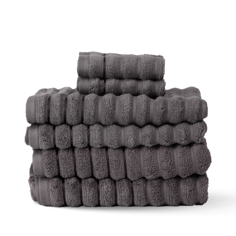 Produktbild för Exklusivt handduksset i 6 delar - grå