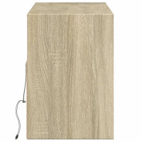 Produktbild för Väggmonterad tv-bänk LEDs sonoma-ek 130x31x45 cm
