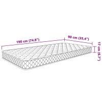 Produktbild för Memoryskummadrass vit 90x190x17 cm